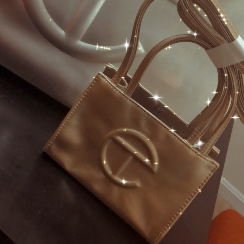 Small gold telfar bag